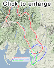 Lake District flights route map