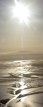 Morecambe Bay sunset from the air